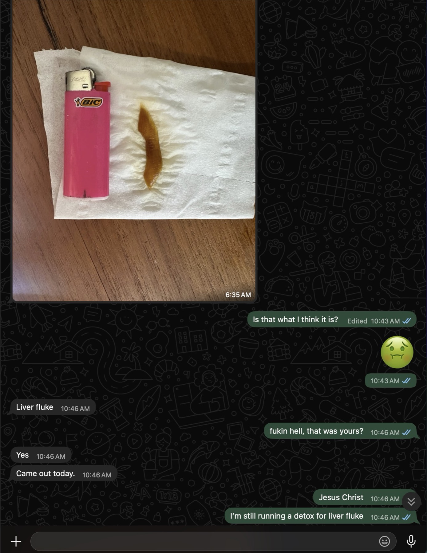 A liver fluke passed while running a detox protocol